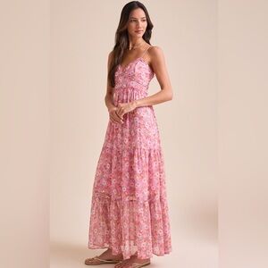 Arula Floral Pink Maxi Dress